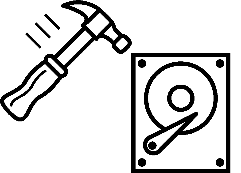 Hammer bashing disk drive